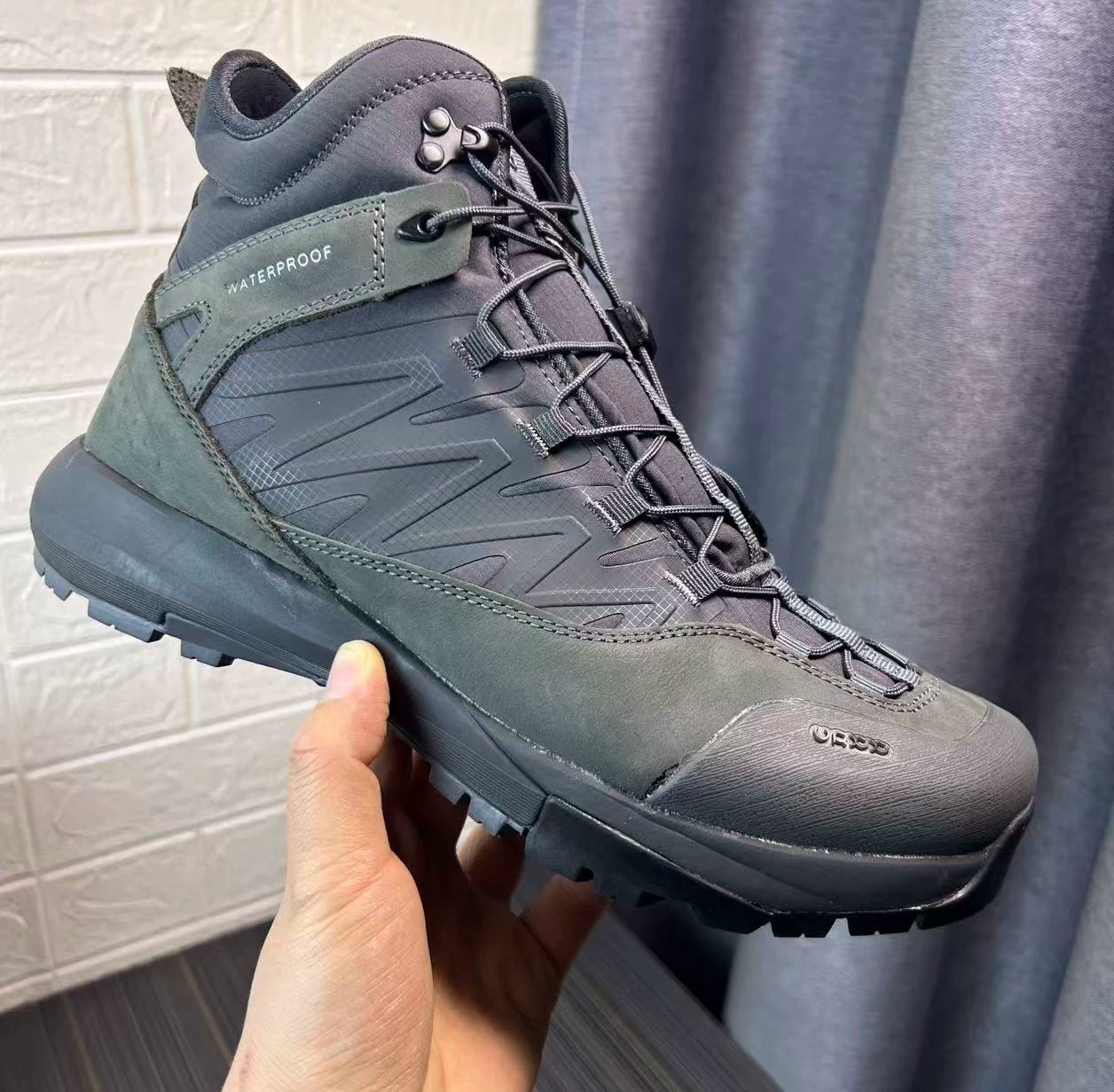 Outdoor Hunting Fabric - High Top Hiking Leather Shoes Men
