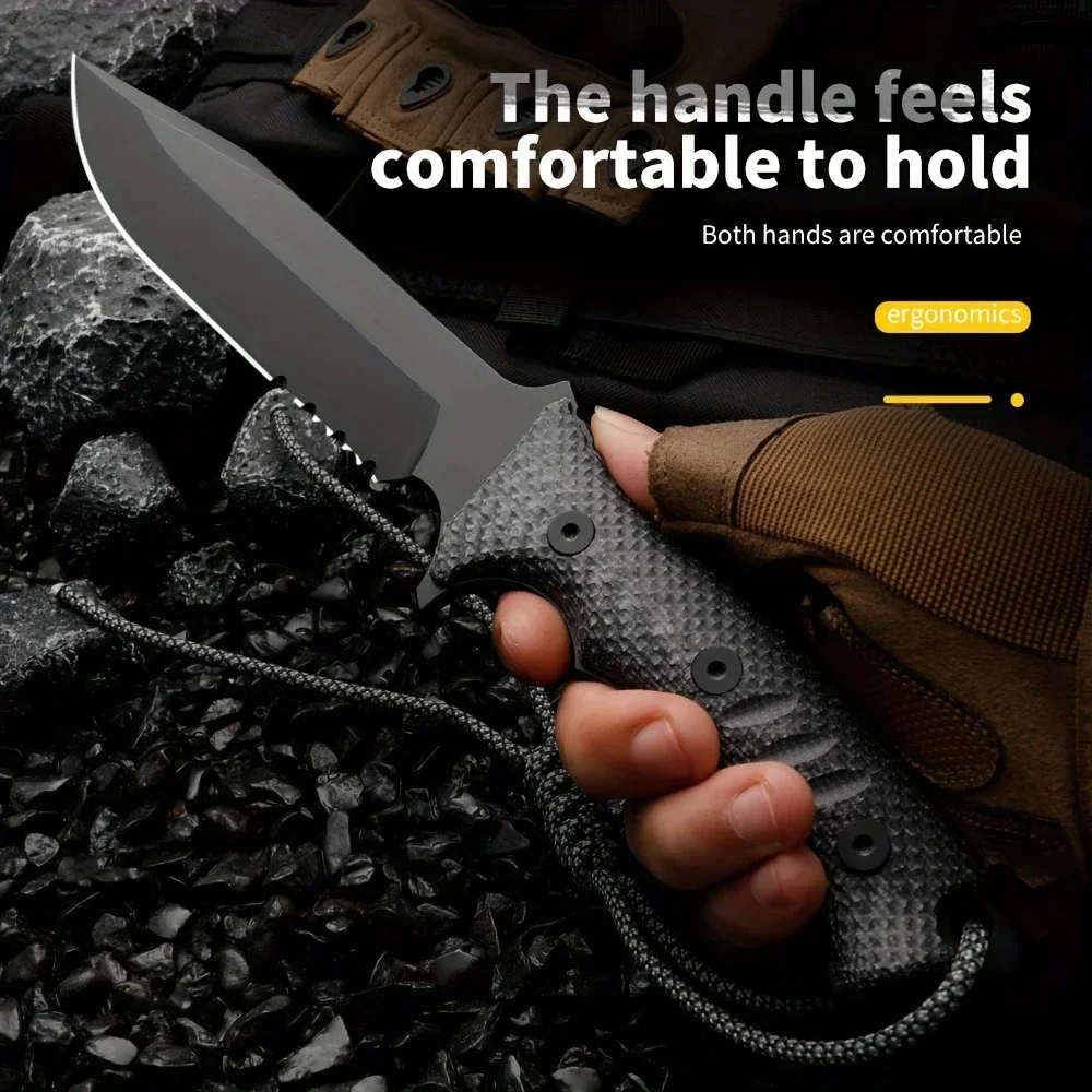 Hunting And Camping In Jungle - CR(High end version)Outdoor Camping Straight Knife