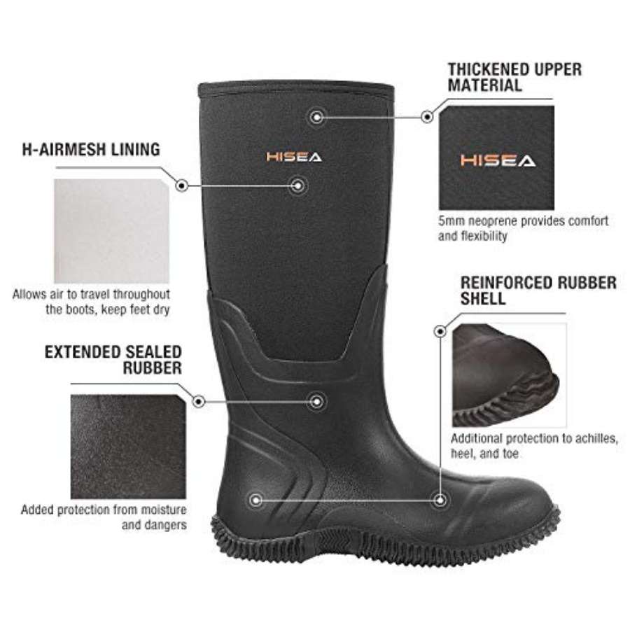 HISEA Men's Rain Boots, Waterp - Outdoor Hunting Boots For Men review and price