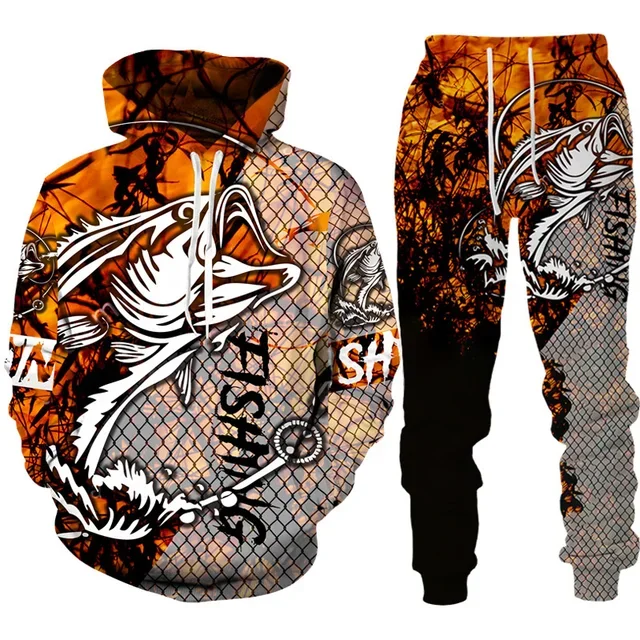 Novelty 3D Fish Printed Men Wo - Outdoor Hunting Pants Women review and price