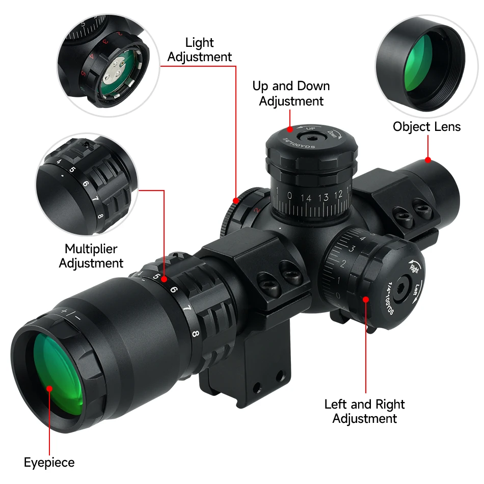 2-8x20IR Hunting Rifle Scopes  - Crossbow Scope Sight review and price