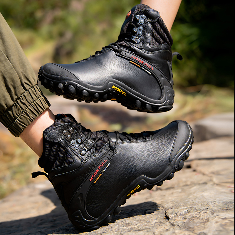 Cow Leather Men Winter Hiking  - Outdoor Hunting Boots For Men review and price